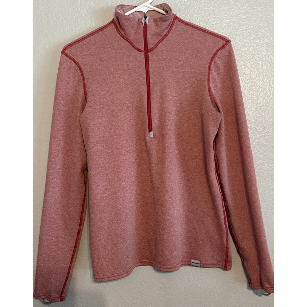 Patagonia Capilene 3 Midweight Shirt‎ Womens Medium Pink Long Sleeve 1/4 Zip
